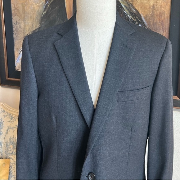 Like New Hart Schaffner Marx Gray Wool and Silk Blazer Size 44L - Picture 1 of 7